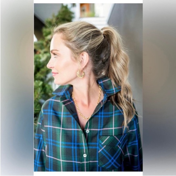 Tuckernuck + Pomander Place Adair Poplin Shirt | Button Up | Tartan Plaid | M - Picture 2 of 13